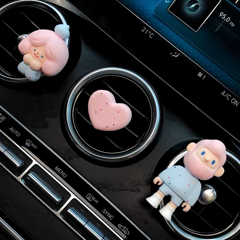 Colorful Cartoon Air Vent Freshener Set – Cute Heart & Character Car Decoration, Long-Lasting Fragrance for Vehicles