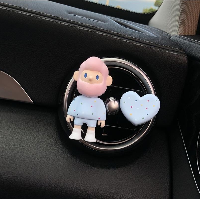 Colorful Cartoon Air Vent Freshener Set – Cute Heart & Character Car Decoration, Long-Lasting Fragrance for Vehicles