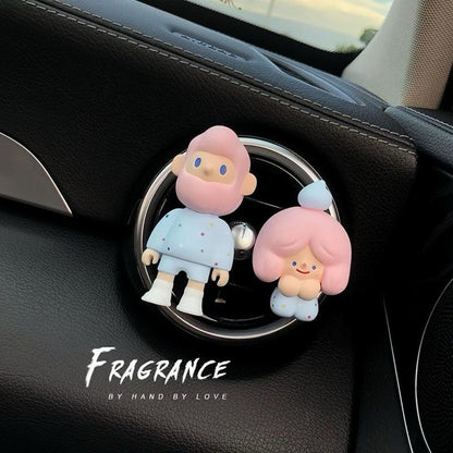 Colorful Cartoon Air Vent Freshener Set – Cute Heart & Character Car Decoration, Long-Lasting Fragrance for Vehicles