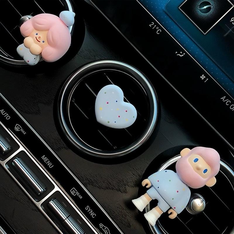 Colorful Cartoon Air Vent Freshener Set – Cute Heart & Character Car Decoration, Long-Lasting Fragrance for Vehicles