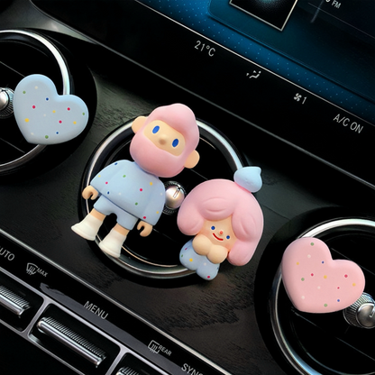 Colorful Cartoon Air Vent Freshener Set – Cute Heart & Character Car Decoration, Long-Lasting Fragrance for Vehicles