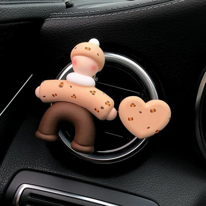 Trendy Car Air Vent Freshener Clip – Cute Cartoon Character & Heart Combo, Colorful Car Interior Decoration