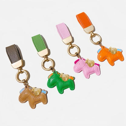 Cute leather pony car keychain/purse charms keychain-car accessories-10 colours