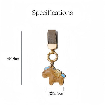 Cute leather pony car keychain/purse charms keychain-car accessories-10 colours