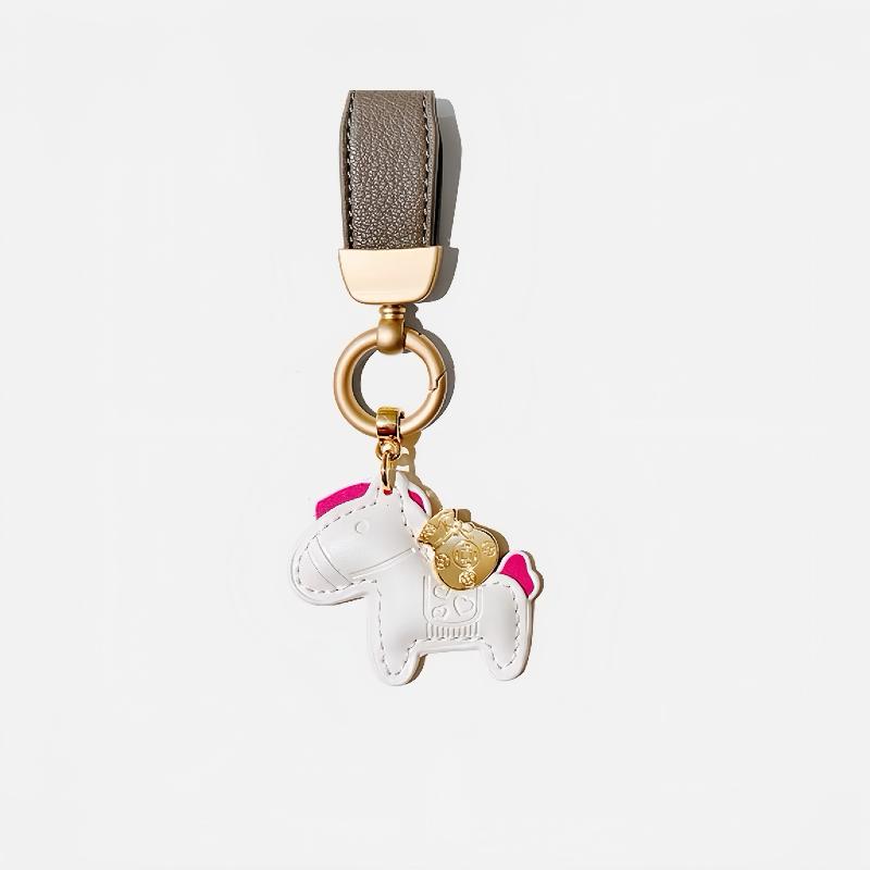 Cute leather pony car keychain/purse charms keychain-car accessories-10 colours