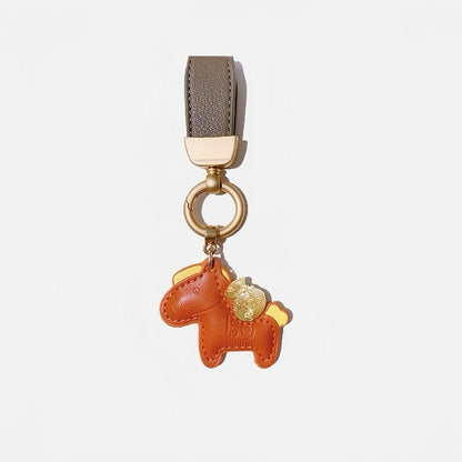 Cute leather pony car keychain/purse charms keychain-car accessories-10 colours