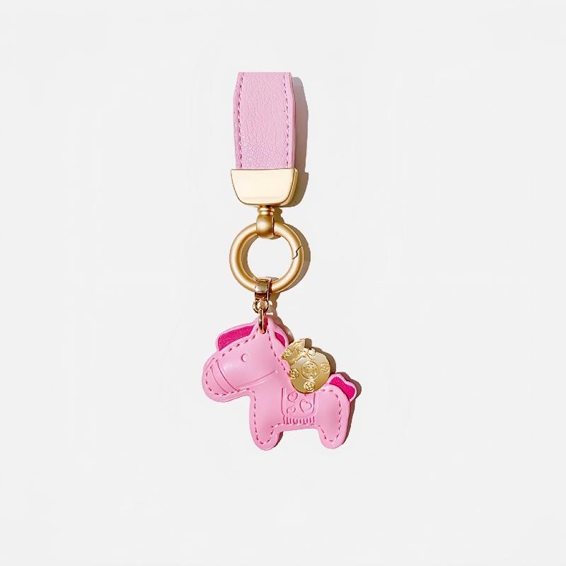 Cute leather pony car keychain/purse charms keychain-car accessories-10 colours