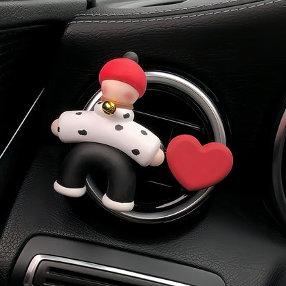 Trendy Car Air Vent Freshener Clip – Cute Cartoon Character & Heart Combo, Colorful Car Interior Decoration