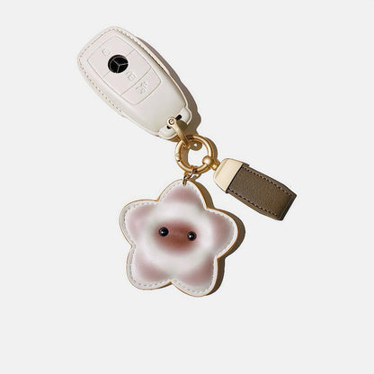 Genuine leather keychain cute Girls Key Chain