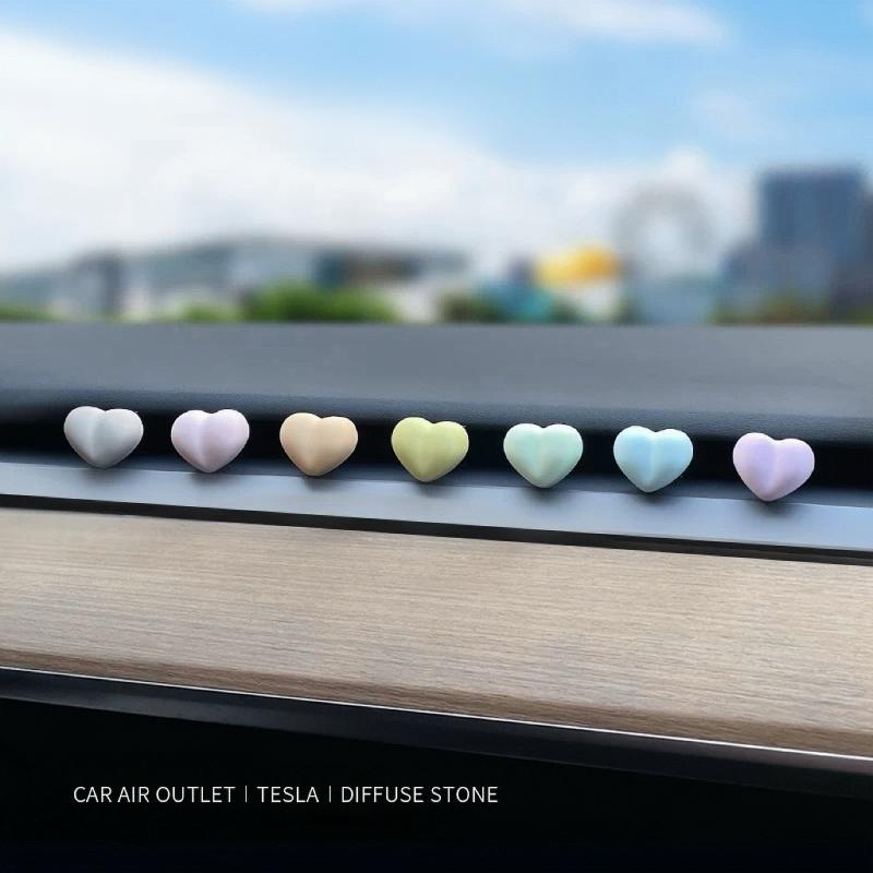 Colorful heart-shaped Car Air Freshener Clip, Rose fragrance, Up to 90 Days