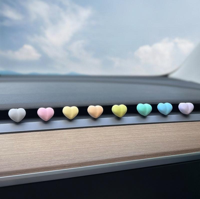 Colorful heart-shaped Car Air Freshener Clip, Rose fragrance, Up to 90 Days